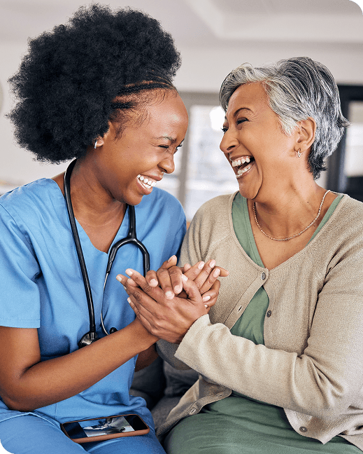 Healthcare professionals with patient