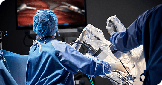 da Vinci® Surgical System robotic arms in surgery
